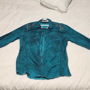 Roar Men's Long Sleeve Shirt, XL, Dark Teal